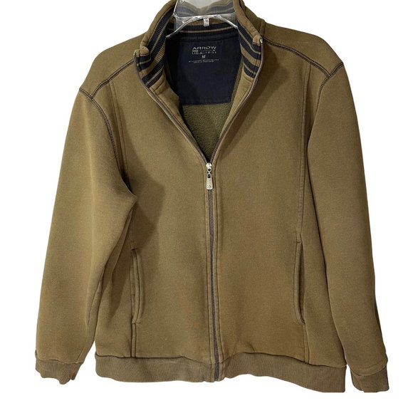 ARROW Men's Cotton Blend Full Front Zip Sweater M - Picture 2 of 8